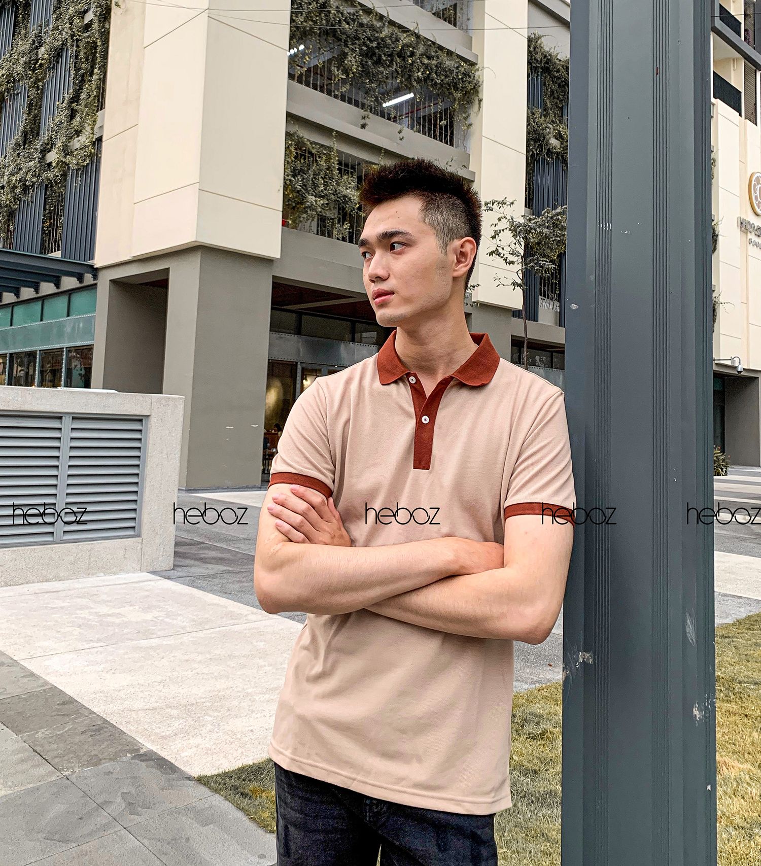 Áo polo Heboz phối viền 5M