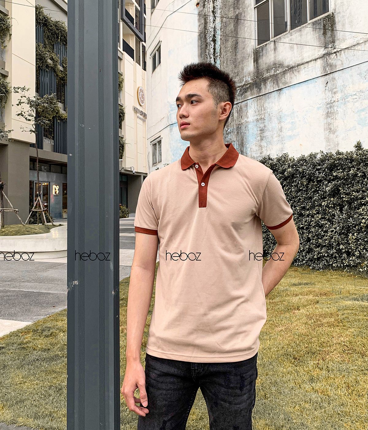 Áo polo Heboz phối viền 5M