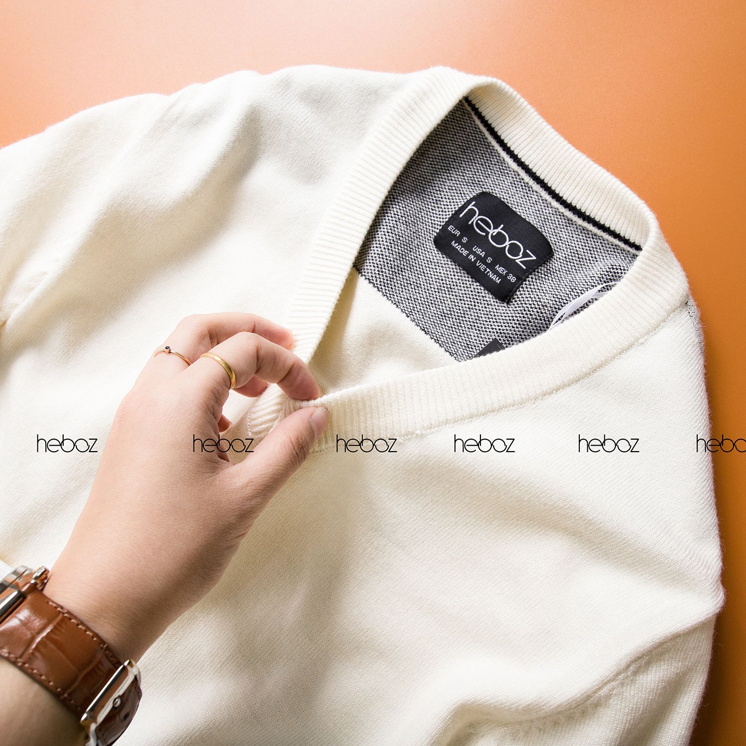 Áo len cổ tim Heboz 5M