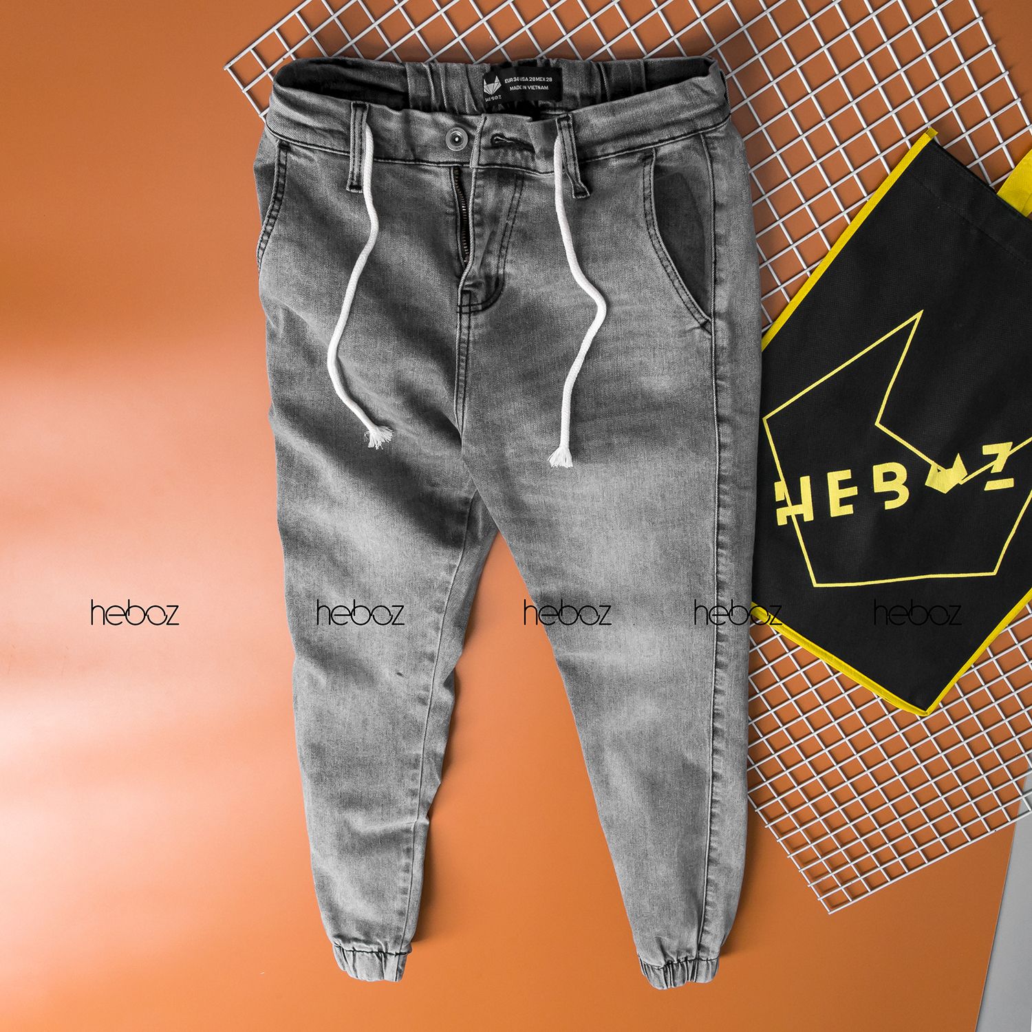 Quần jogger jean HB 4M - 00000385