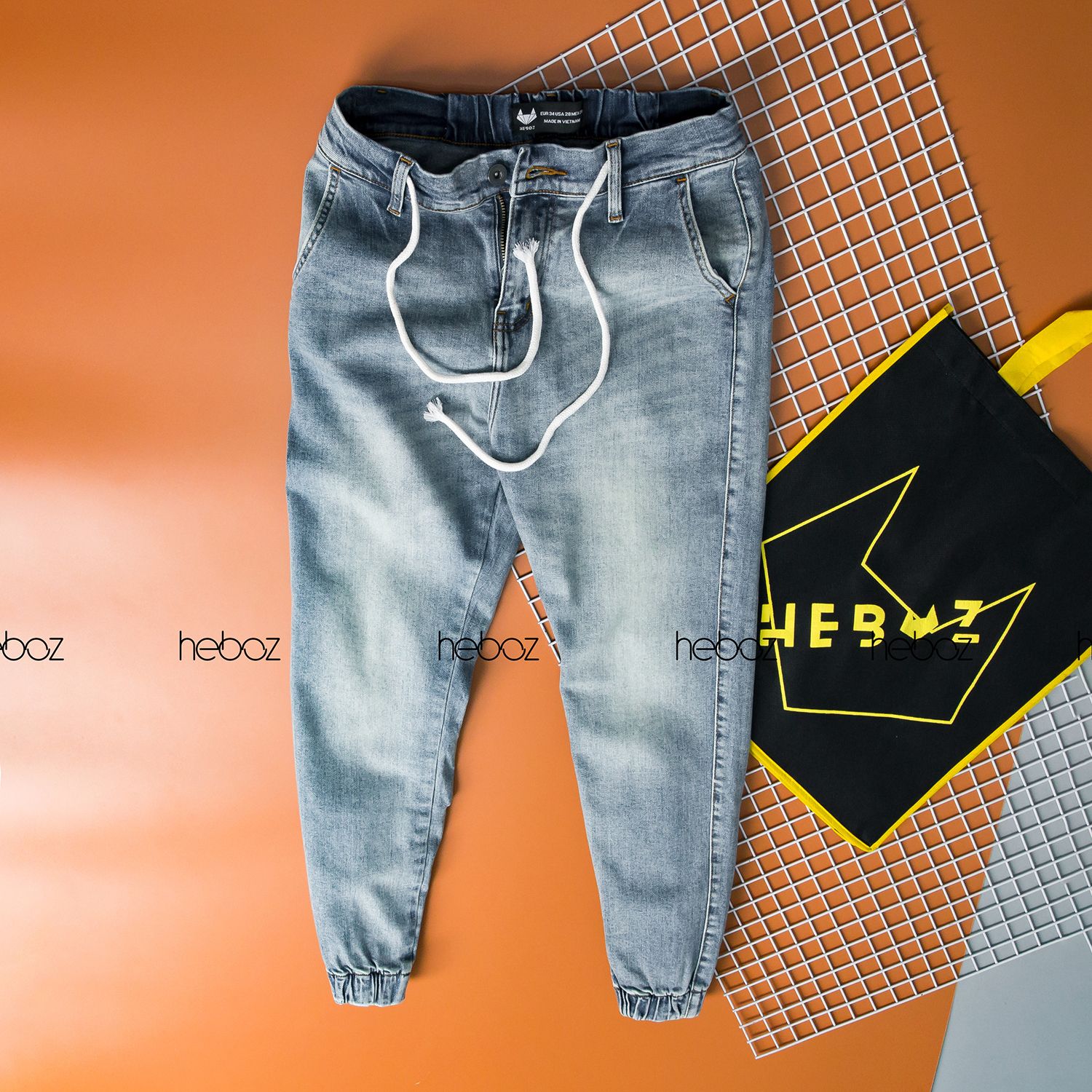 Quần jogger jean HB 4M - 00000385