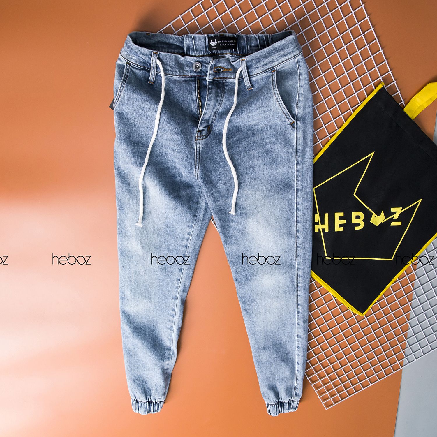 Quần jogger jean HB 4M - 00000385
