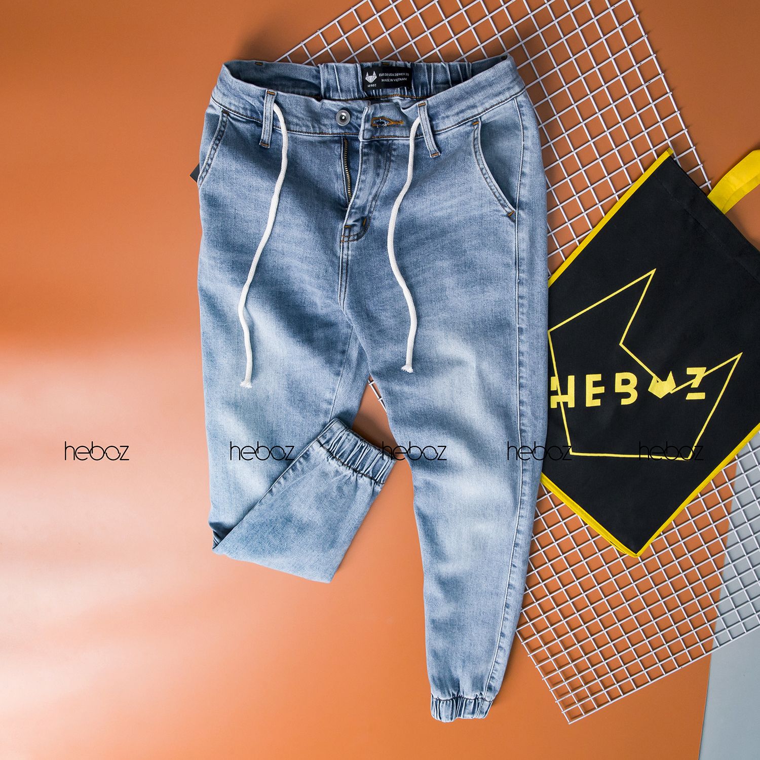 Quần jogger jean HB 4M - 00000385