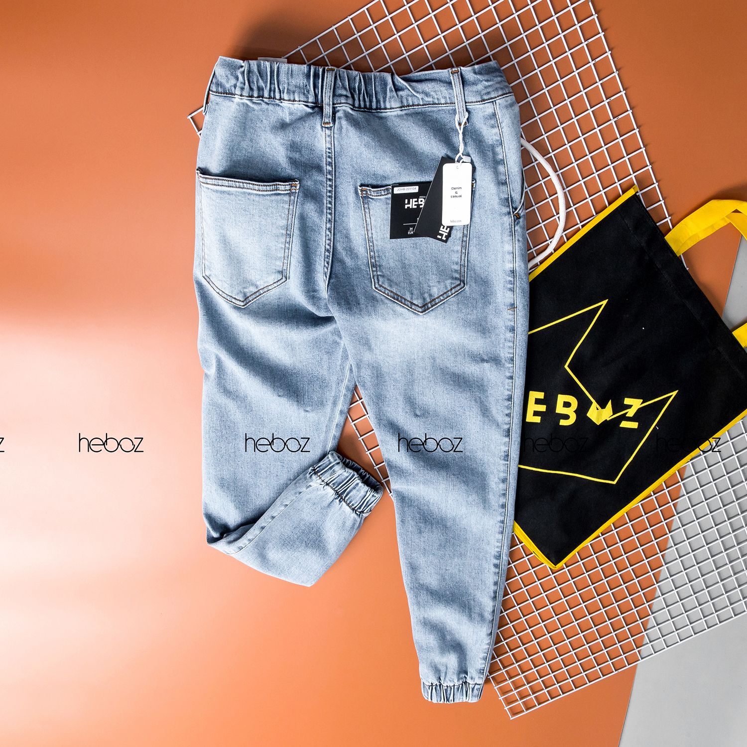 Quần jogger jean HB 4M - 00000385