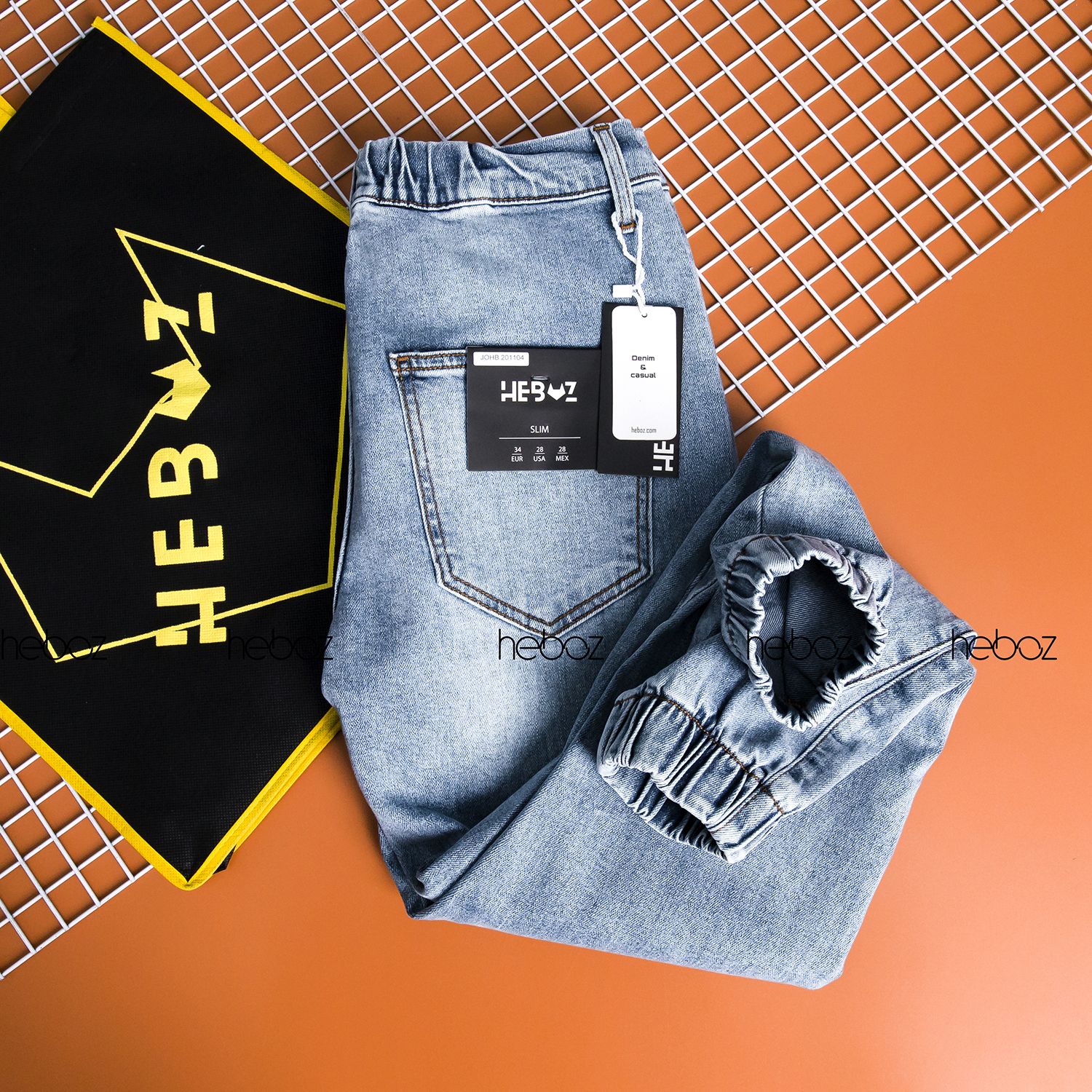 Quần jogger jean HB 4M - 00000385