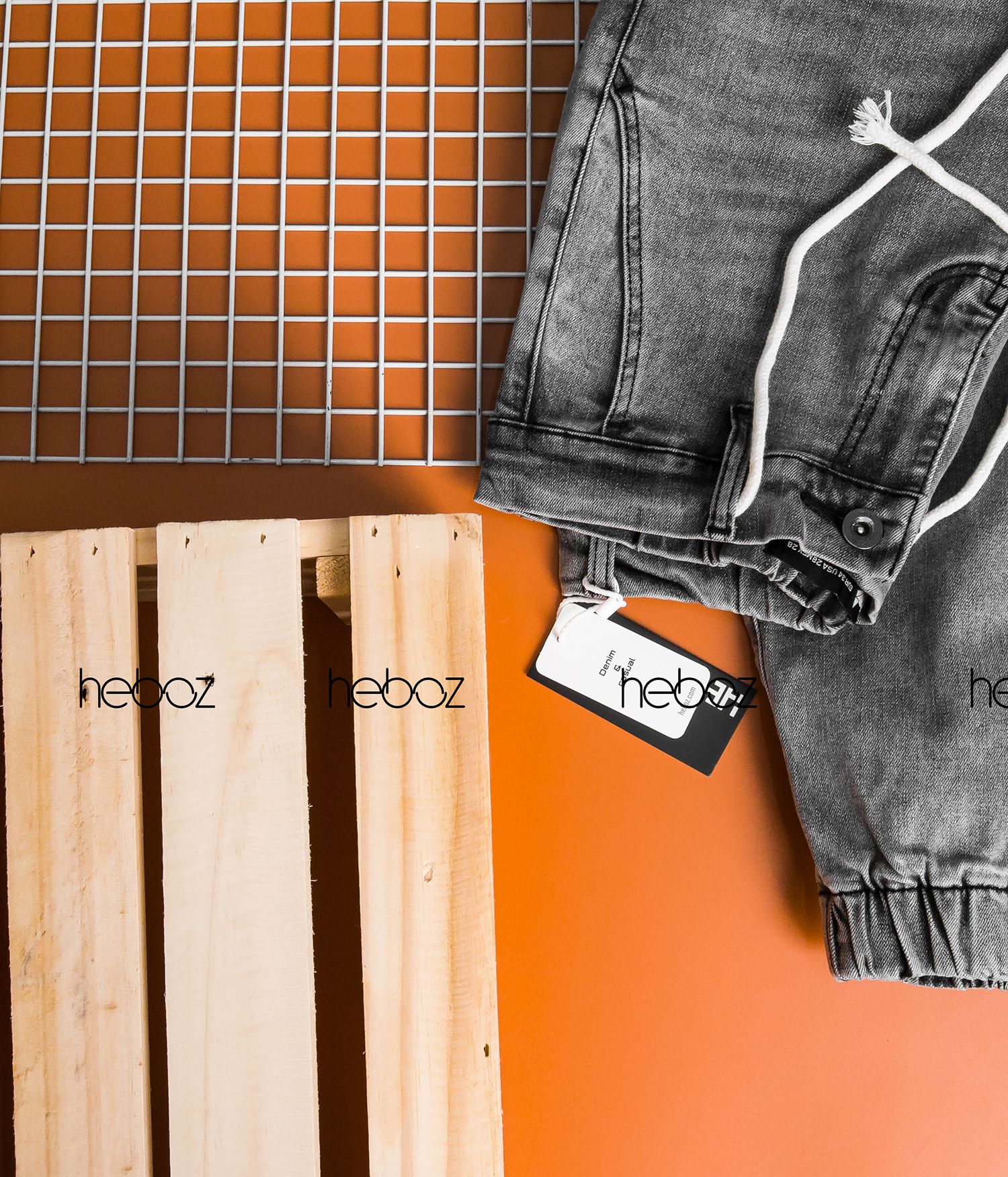 Quần jogger jean HB 4M - 00000385