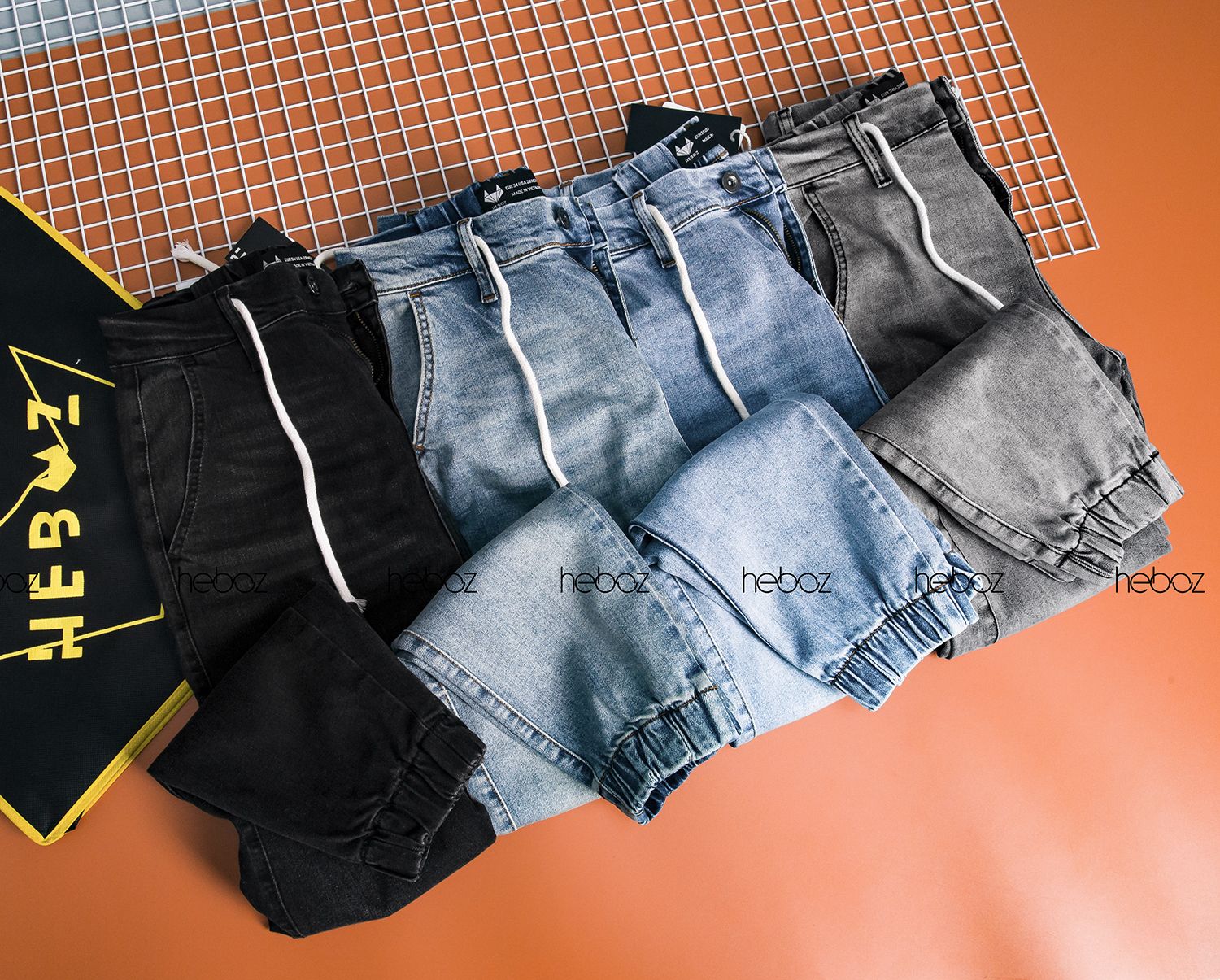Quần jogger jean HB 4M - 00000385