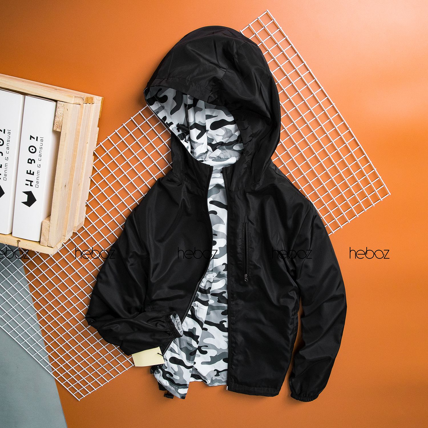Áo khoác gió HB 2 mặt 4M - 00000388