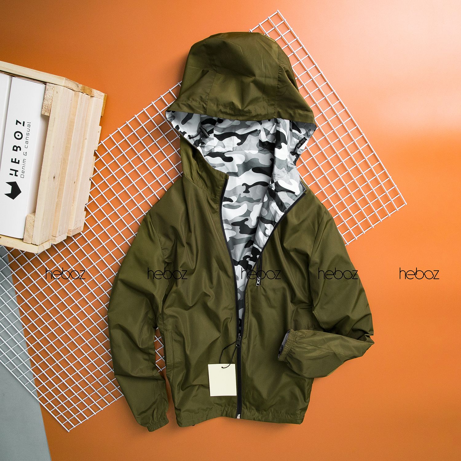 Áo khoác gió HB 2 mặt 4M - 00000388