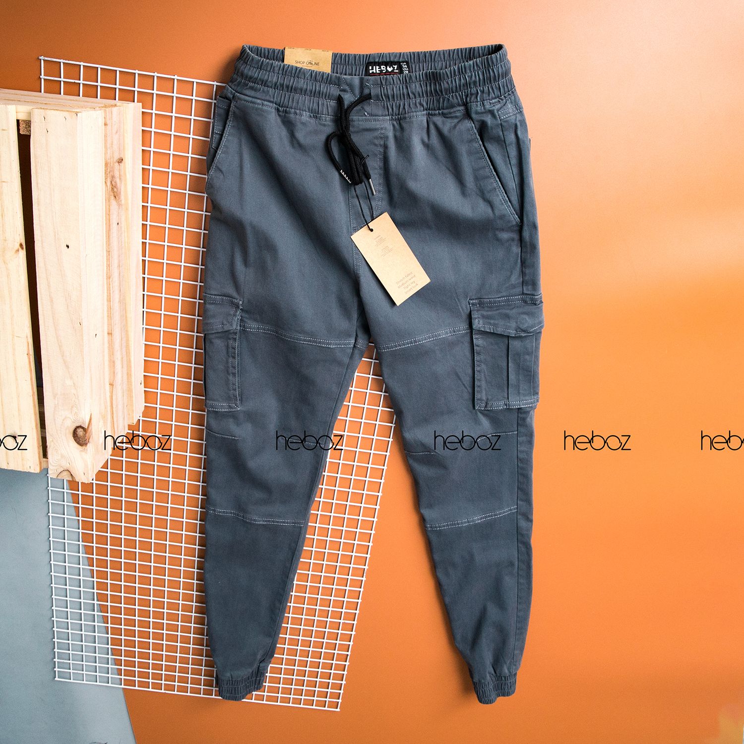 Quần jogger kaki HB túi hộp 4M