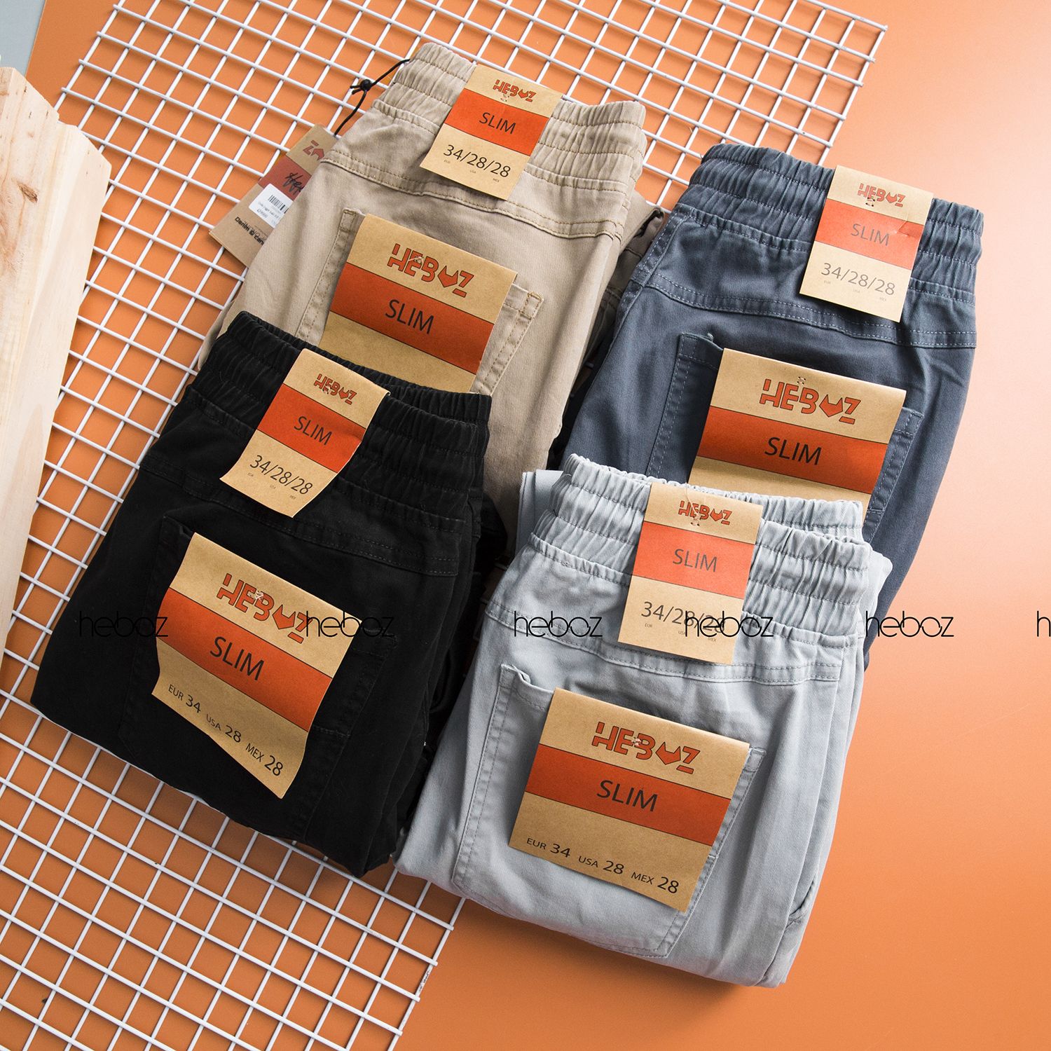 Quần jogger kaki HB túi hộp 4M
