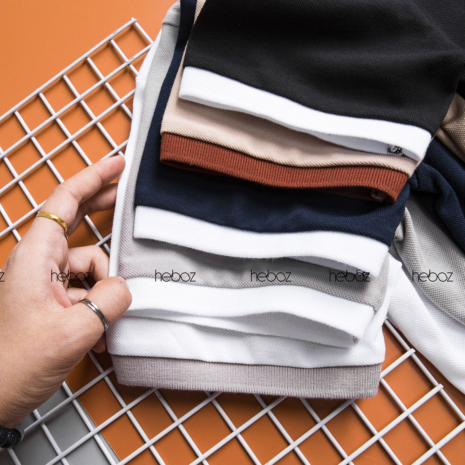 Áo polo Heboz phối viền 5M