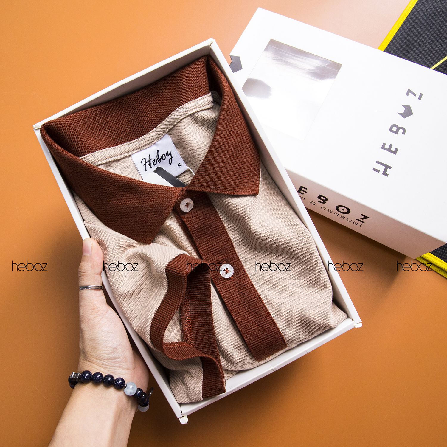 Áo polo Heboz phối viền 5M