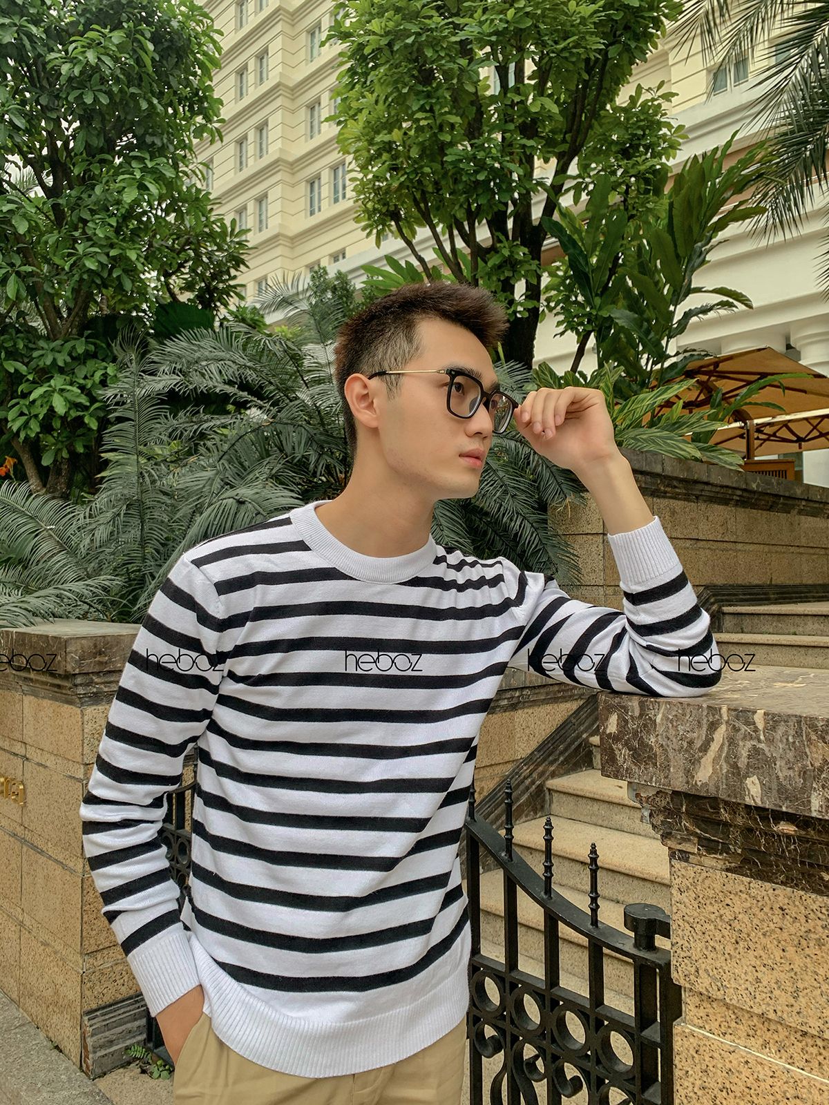 Áo len Heboz sọc 2M