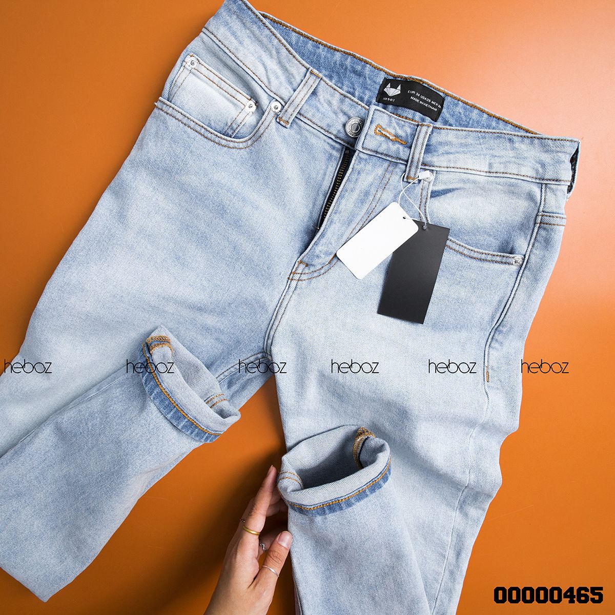 Quần jean HB slim 005(xanhtrắng)