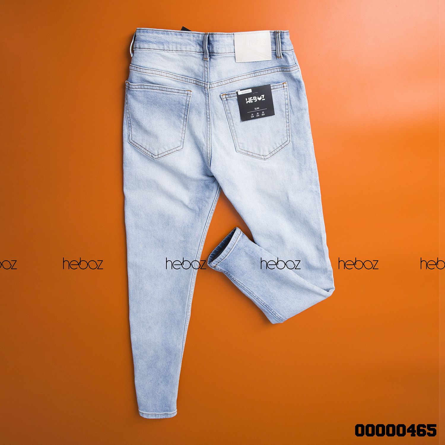 Quần jean HB slim 005(xanhtrắng)
