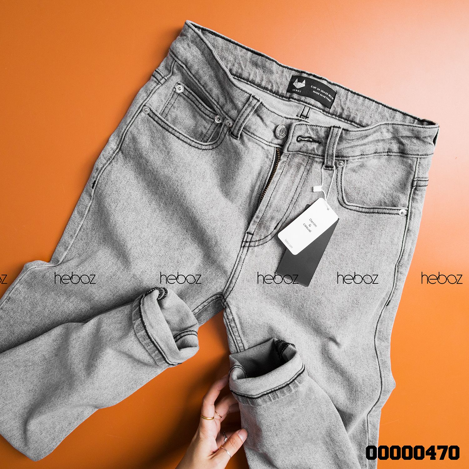 Quần jean HB slim 010(xám nhạt)