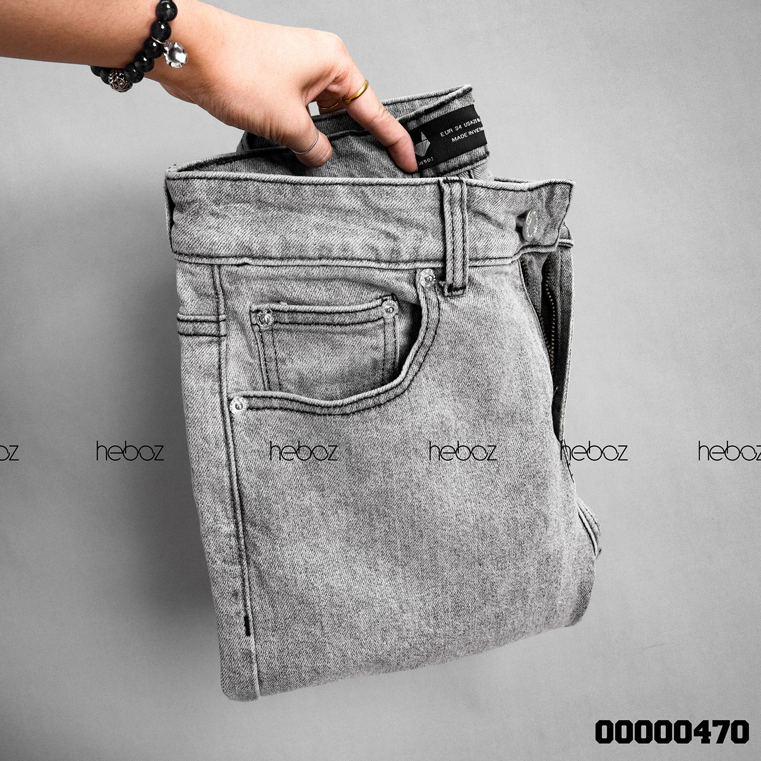 Quần jean HB slim 010(xám nhạt)