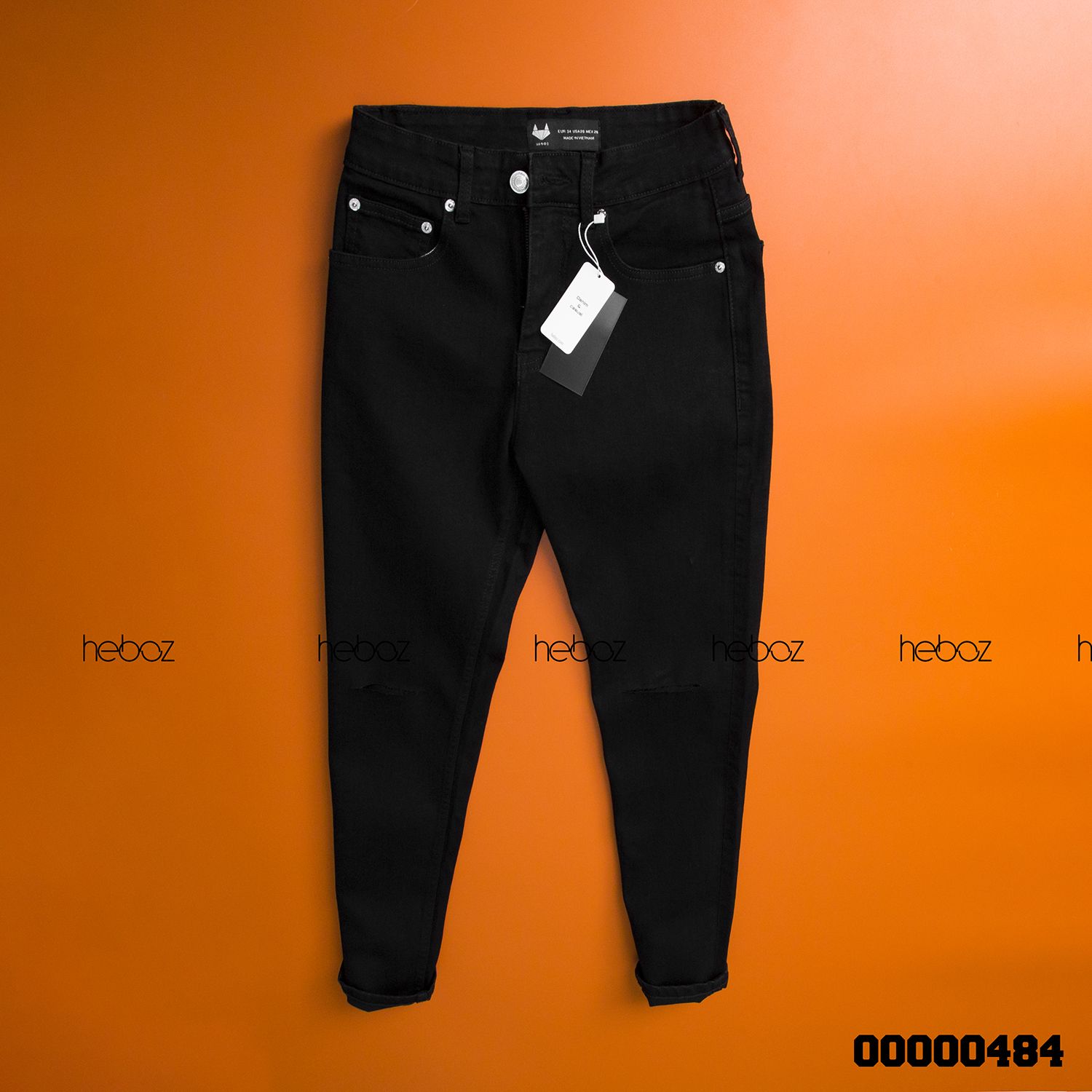 Quần jean HB slim 014(đen rách)