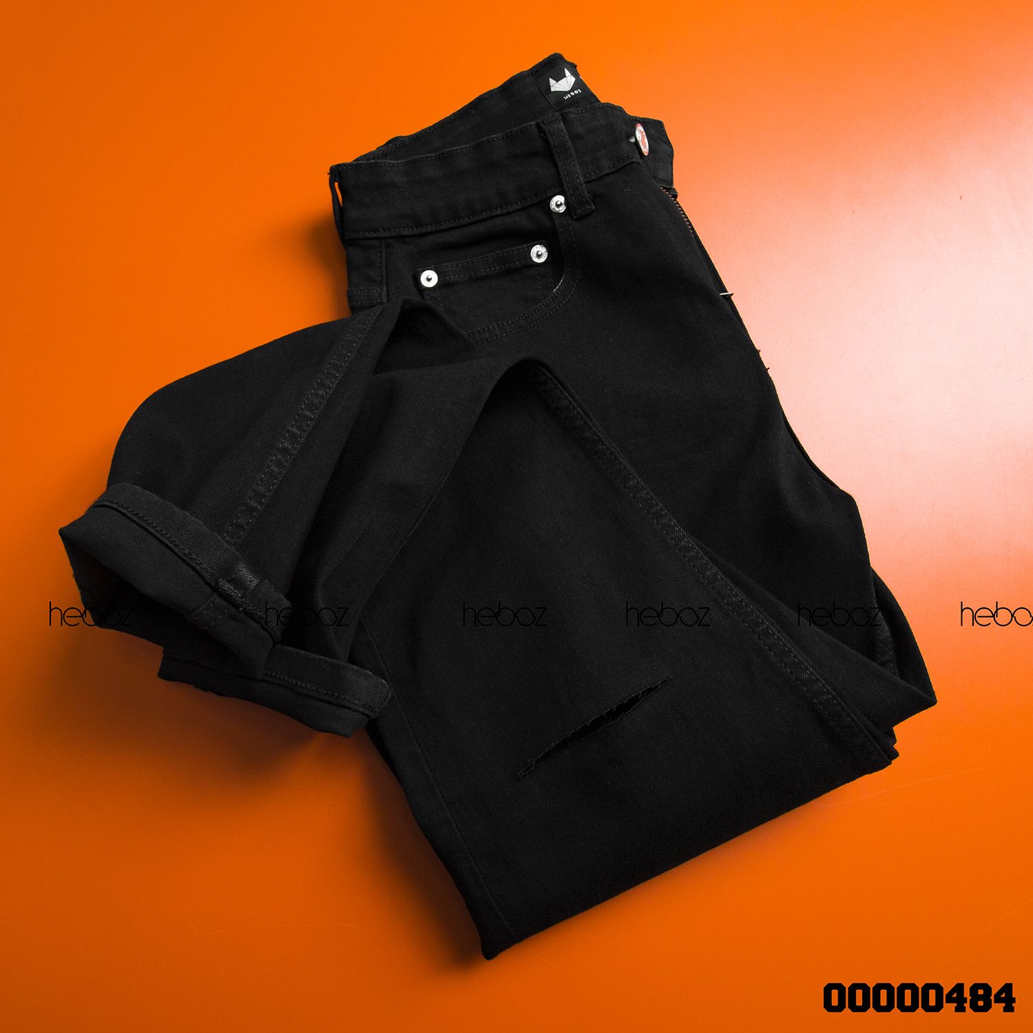 Quần jean HB slim 014(đen rách)