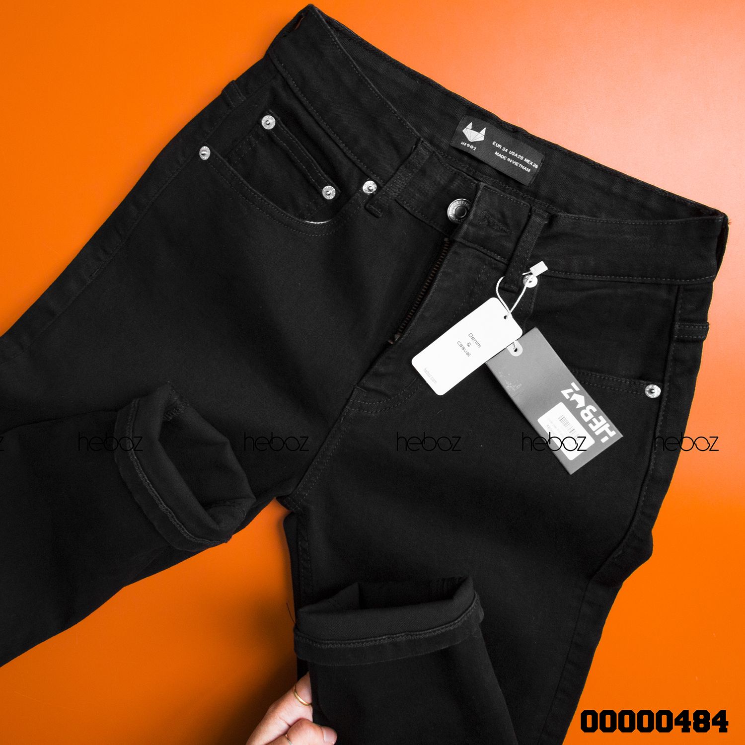Quần jean HB slim 014(đen rách)