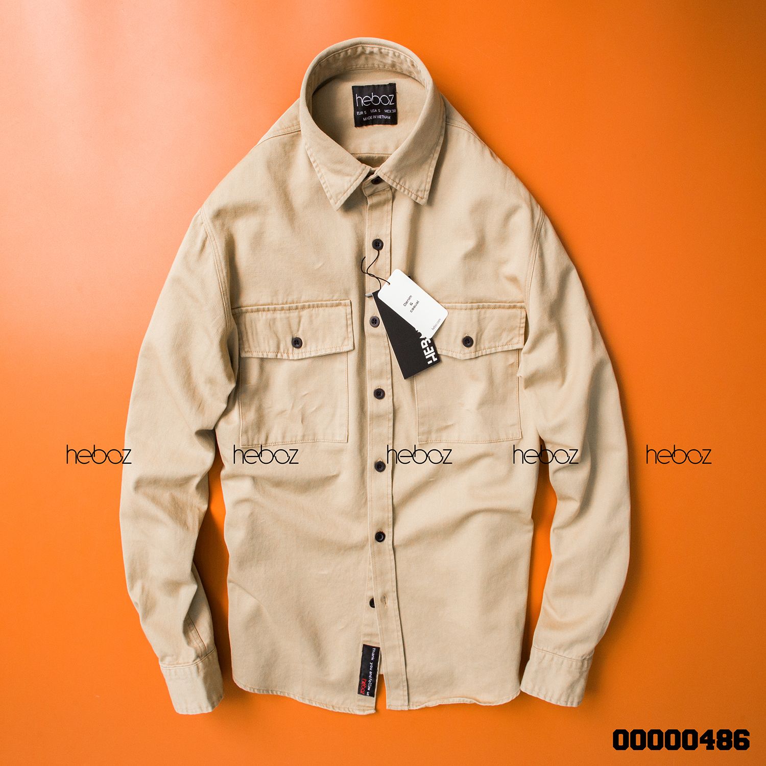 Áo denim Heboz 2 túi 5M new