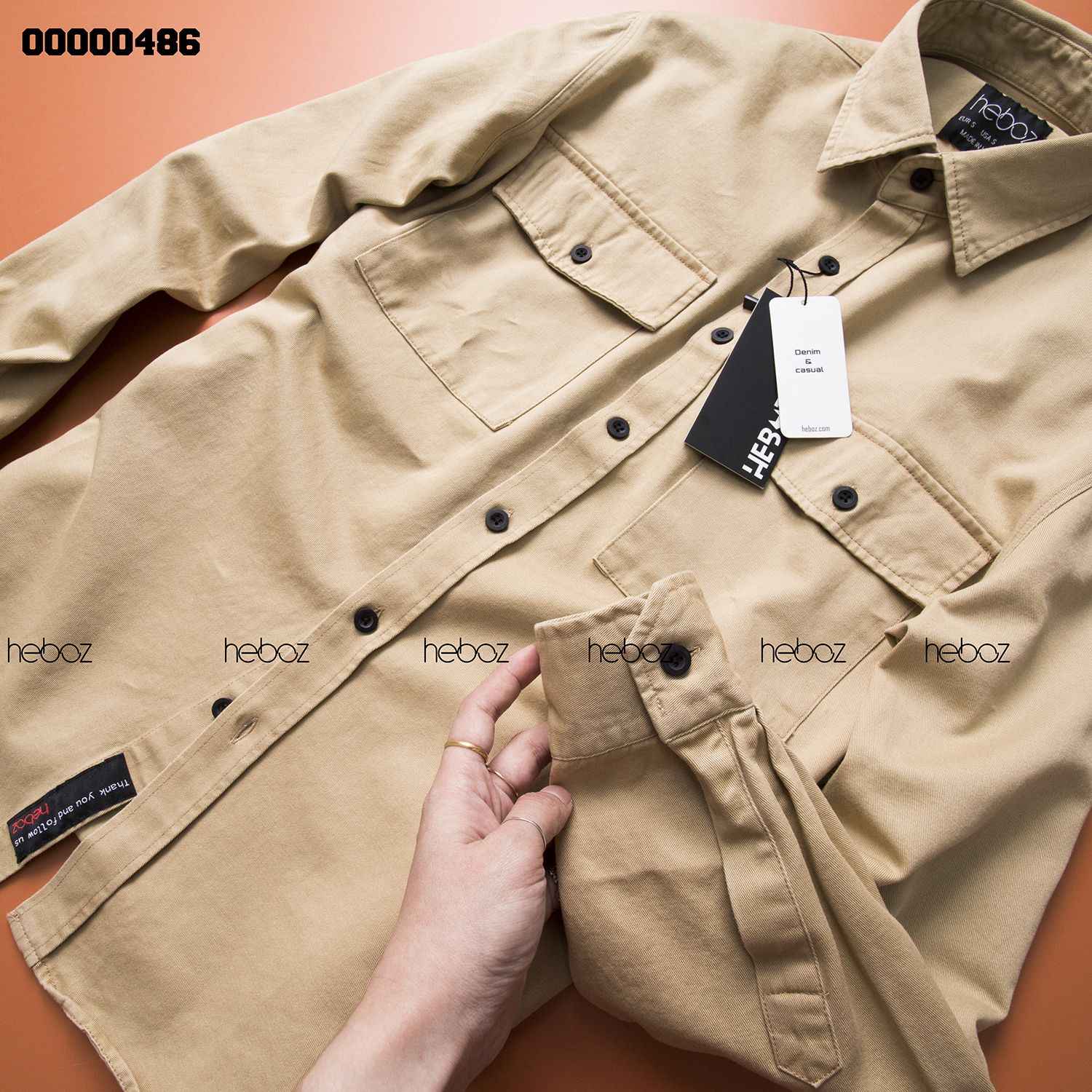 Áo denim Heboz 2 túi 5M new