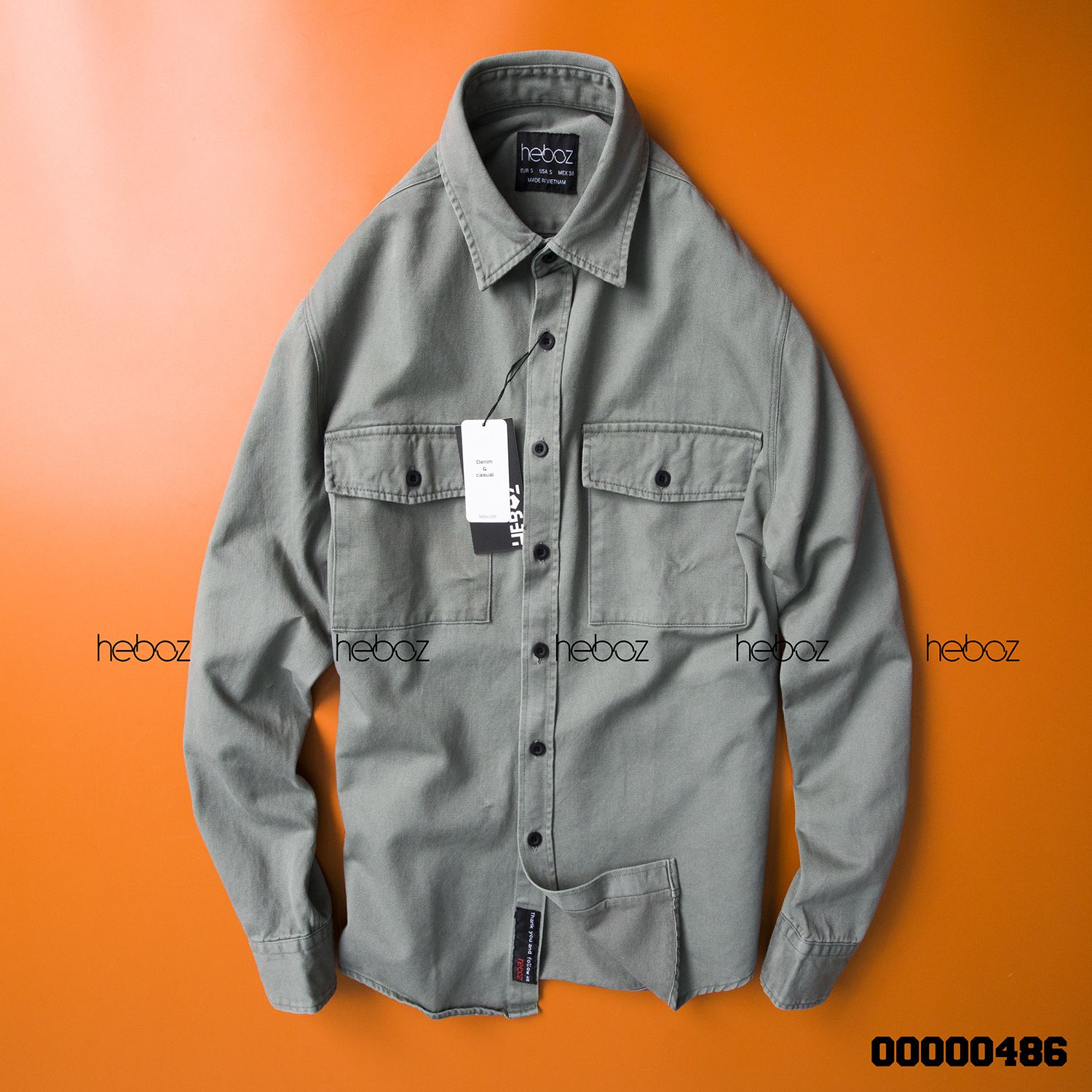 Áo denim Heboz 2 túi 5M new
