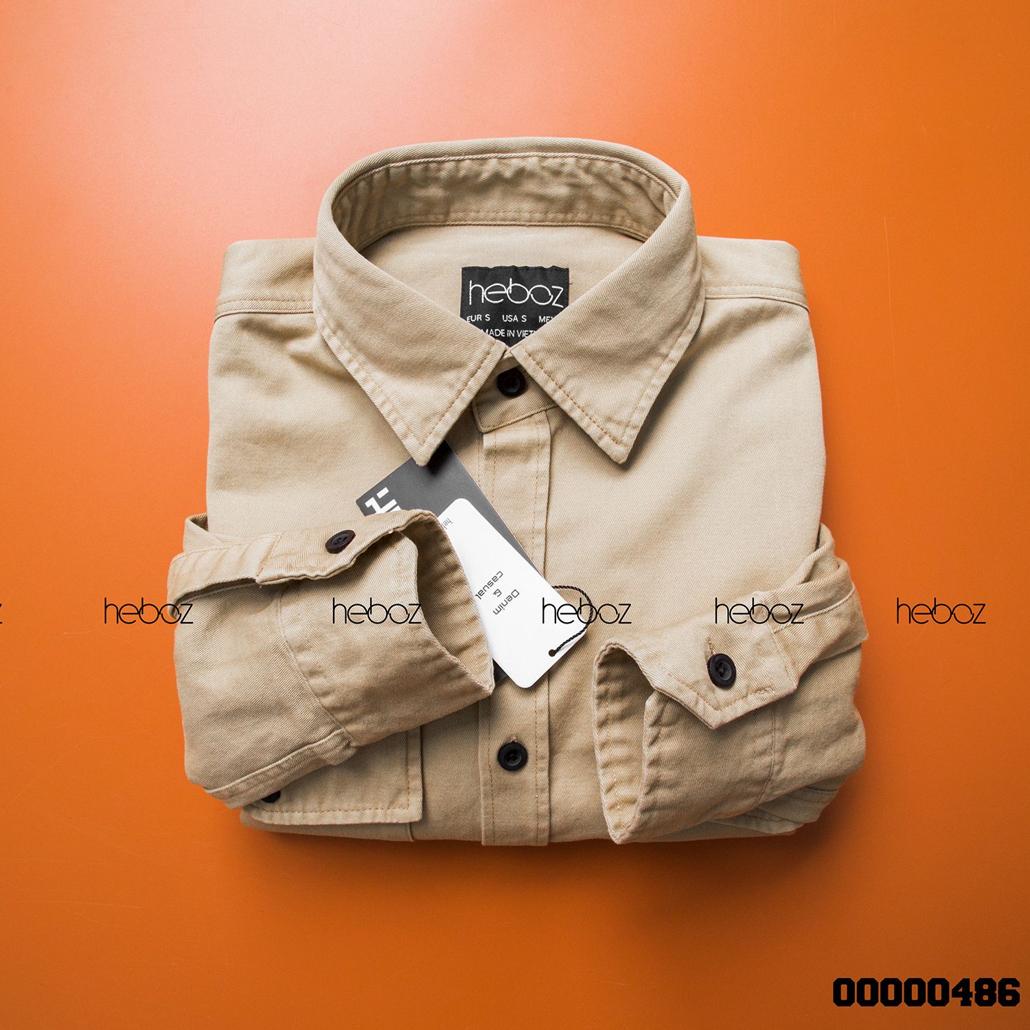 Áo denim Heboz 2 túi 5M new