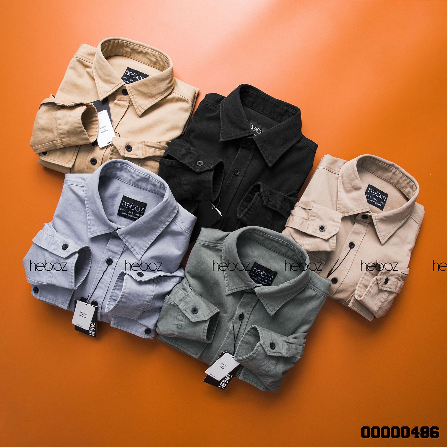 Áo denim Heboz 2 túi 5M new