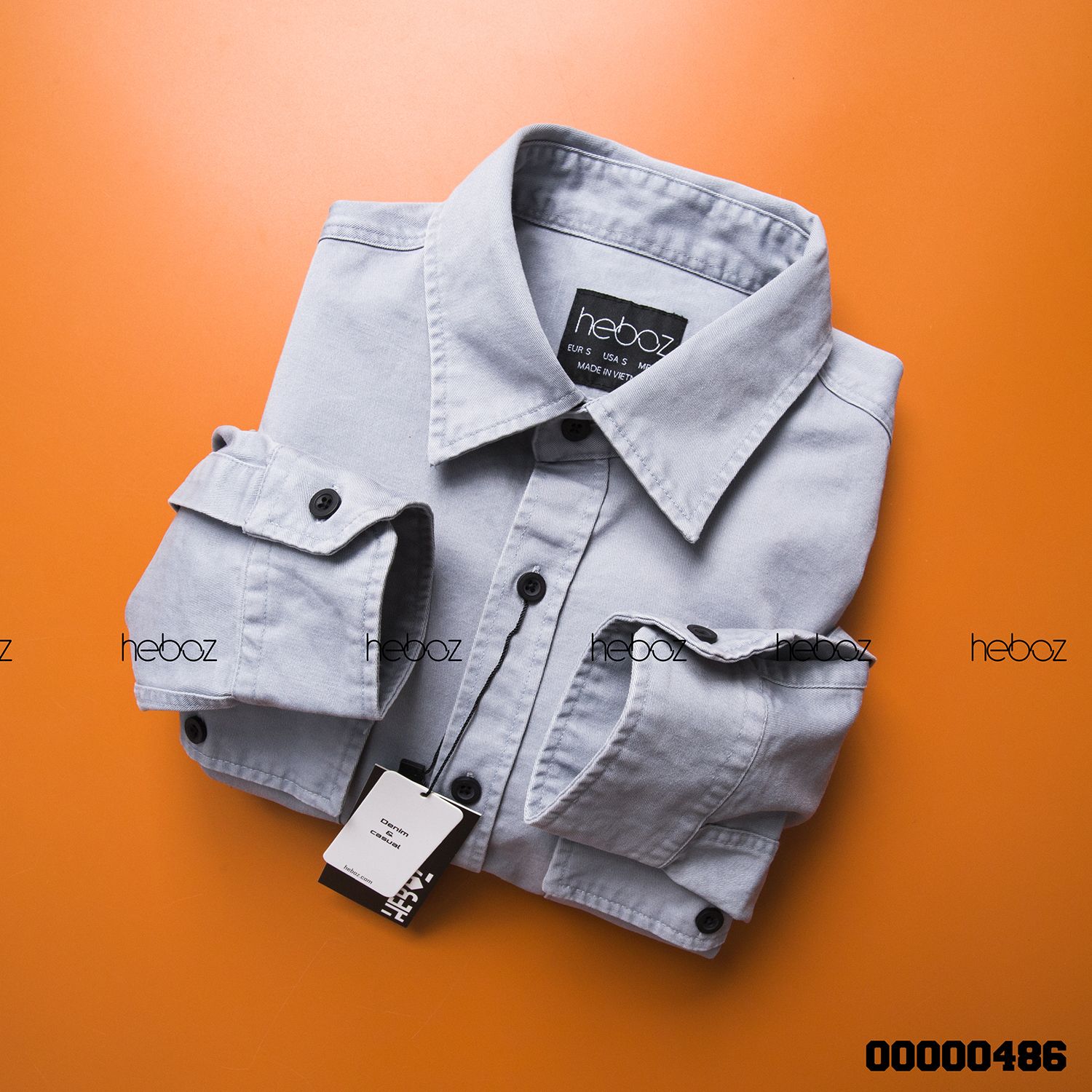 Áo denim Heboz 2 túi 5M new