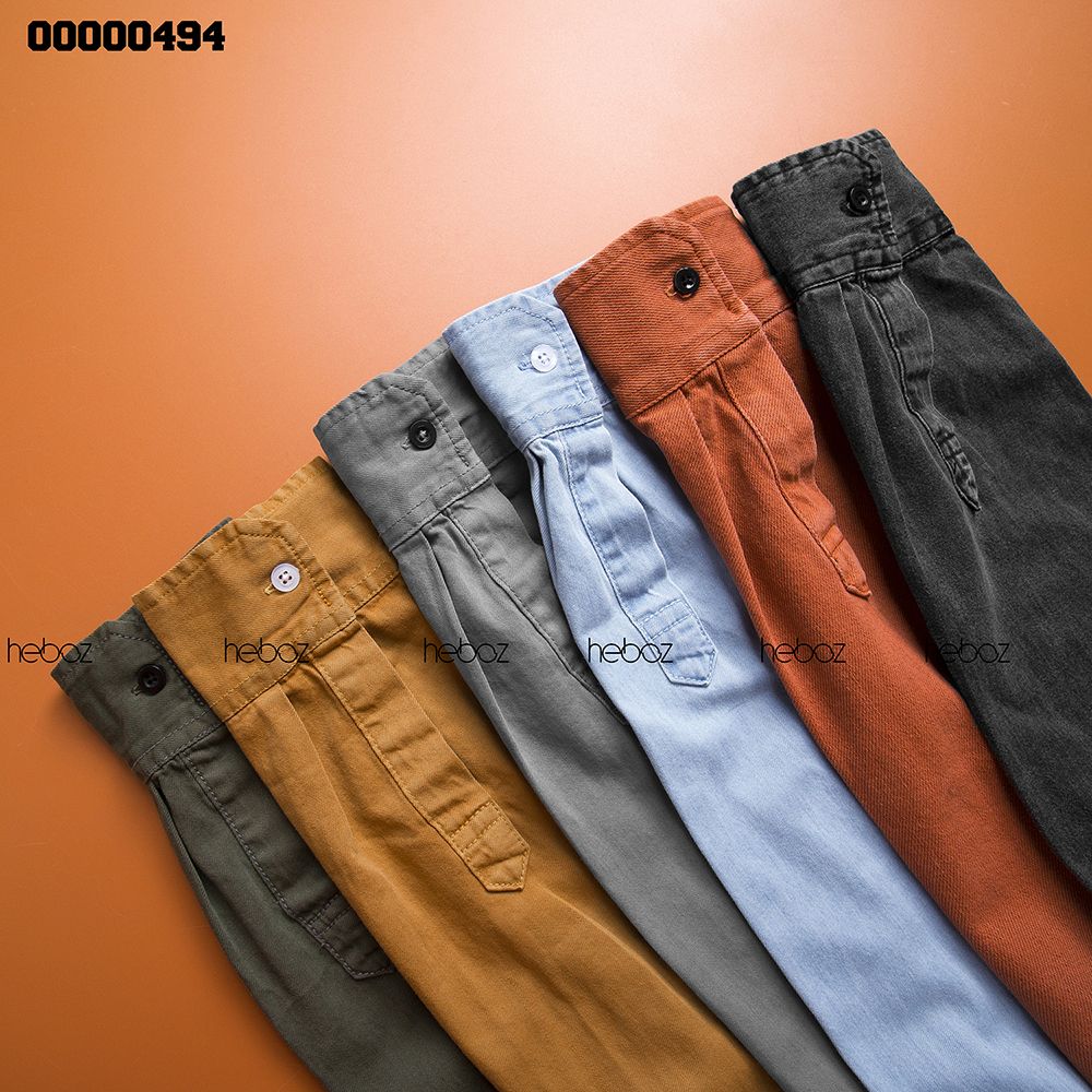 Áo denim HEBOZ 1 túi cổ bẻ 6M