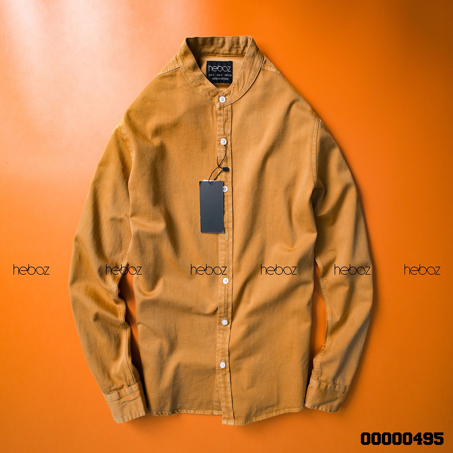 Áo denim HEBOZ cổ trụ 4M