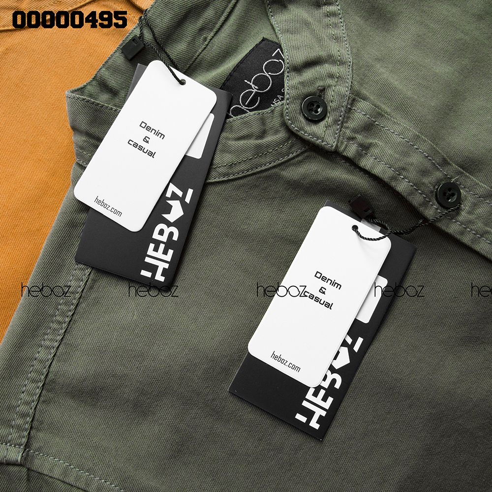 Áo denim HEBOZ cổ trụ 4M