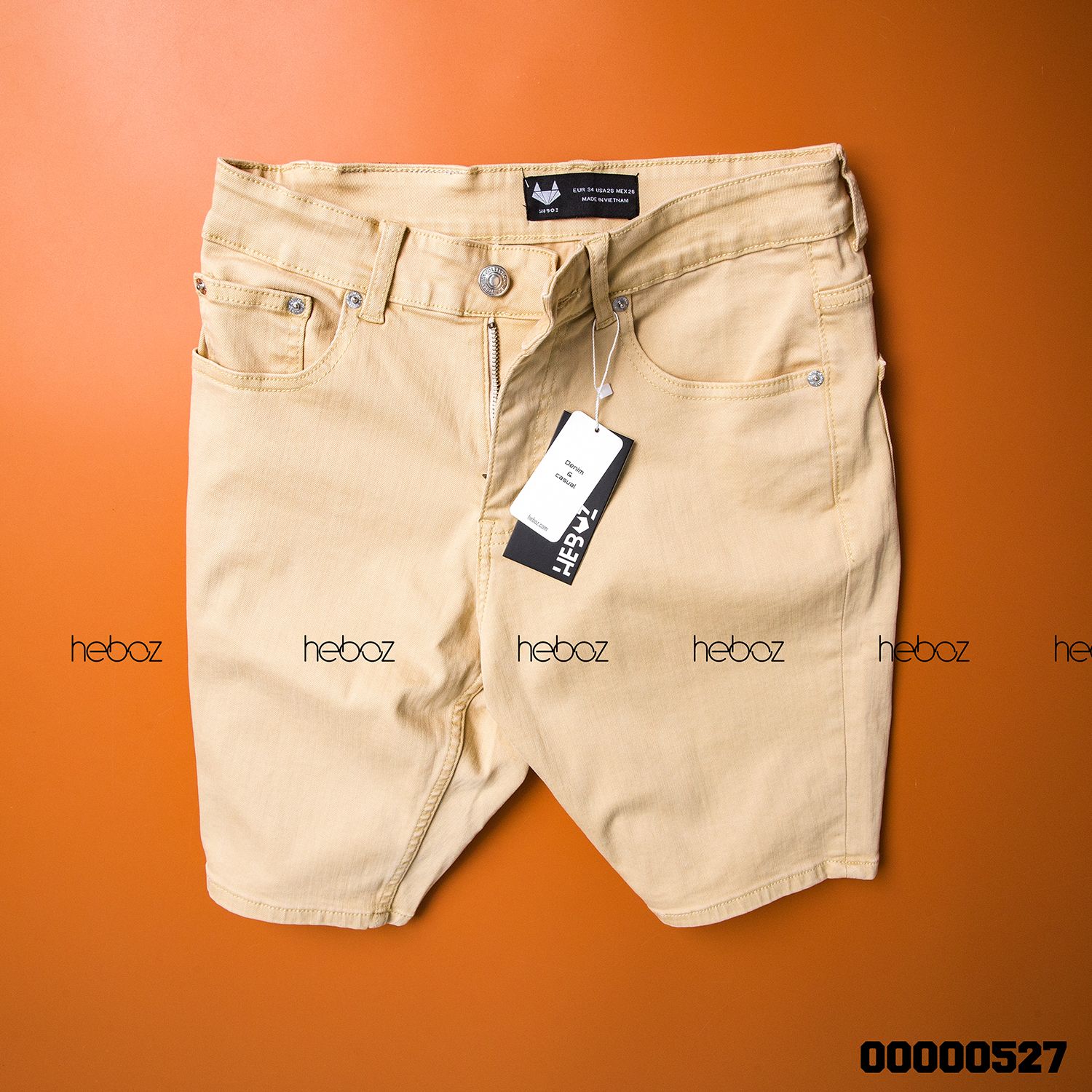 Quần short jean color Heboz 6M