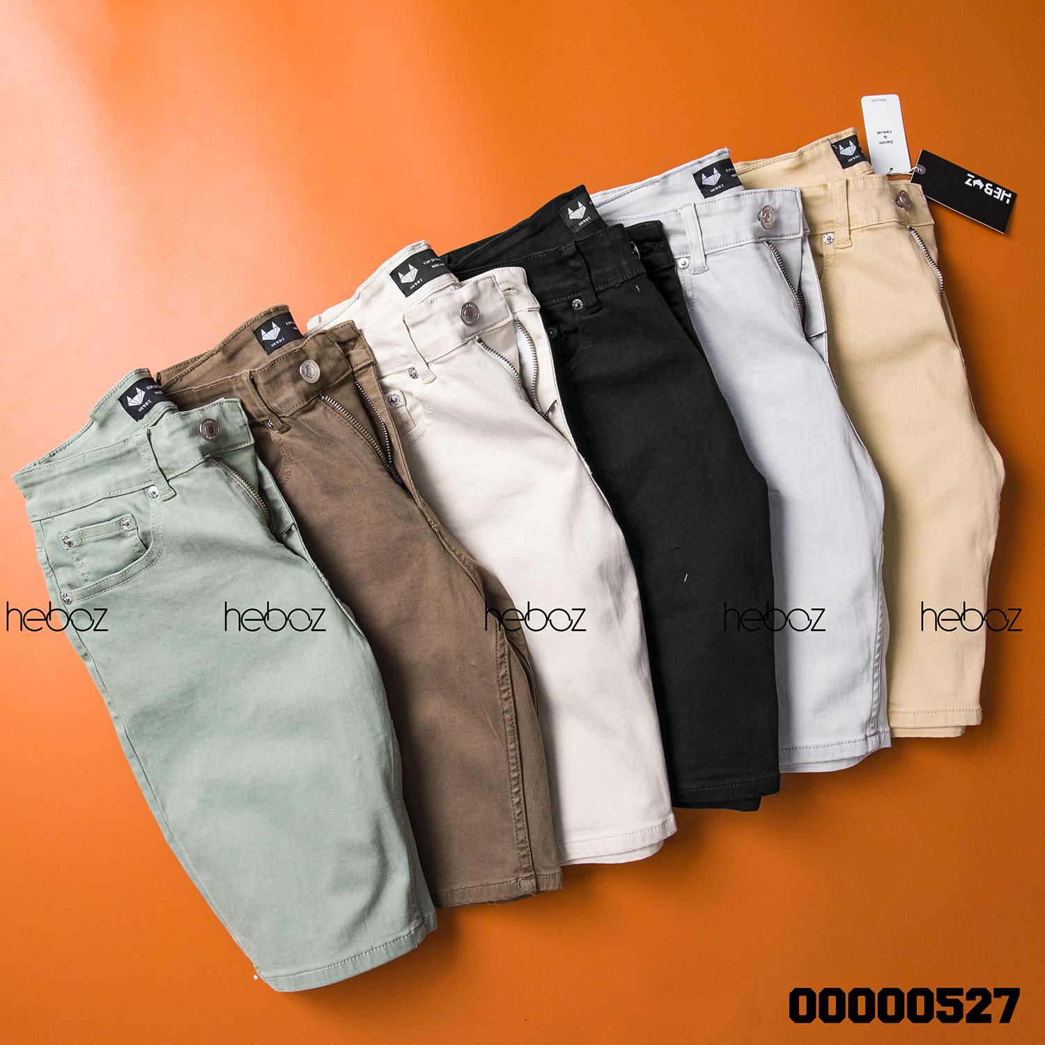 Quần short jean color Heboz 6M