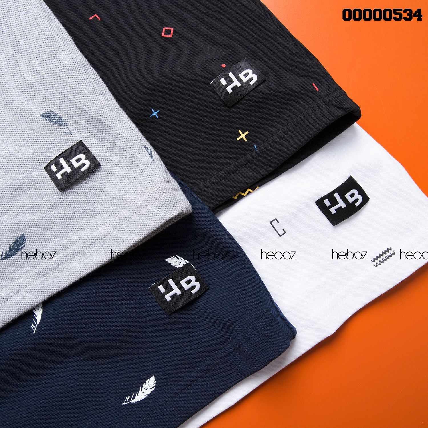 Áo polo HB họa tiết 4M - 00000534