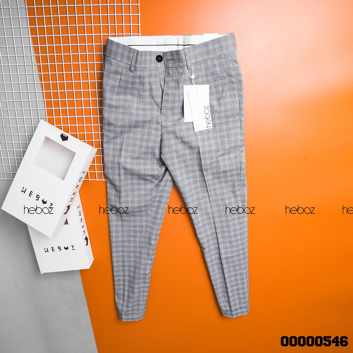 Quần tây lửng Heboz caro 2M - 00000546