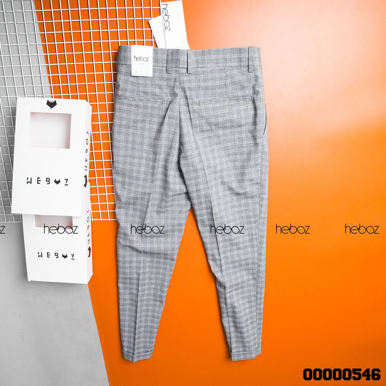 Quần tây lửng Heboz caro 2M - 00000546