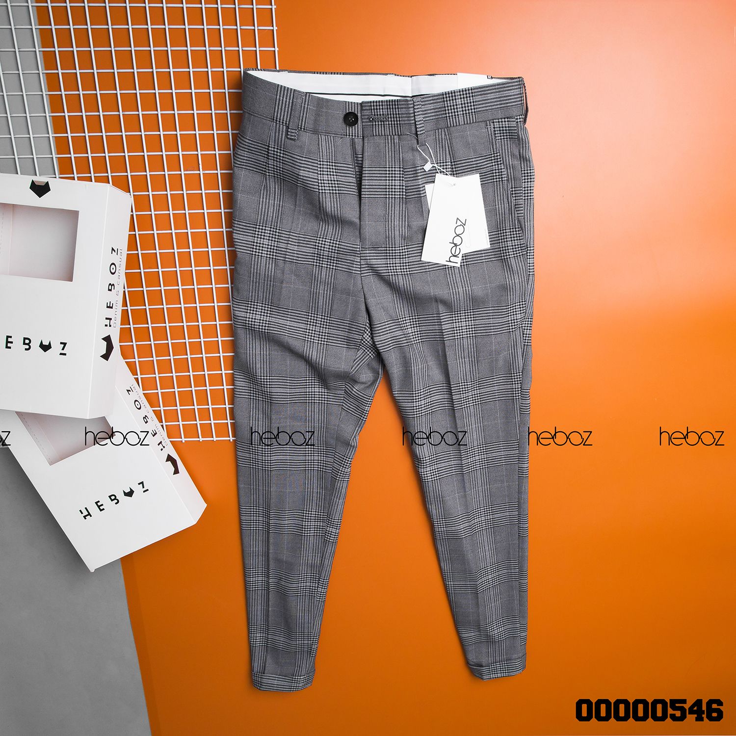 Quần tây lửng Heboz caro 2M - 00000546