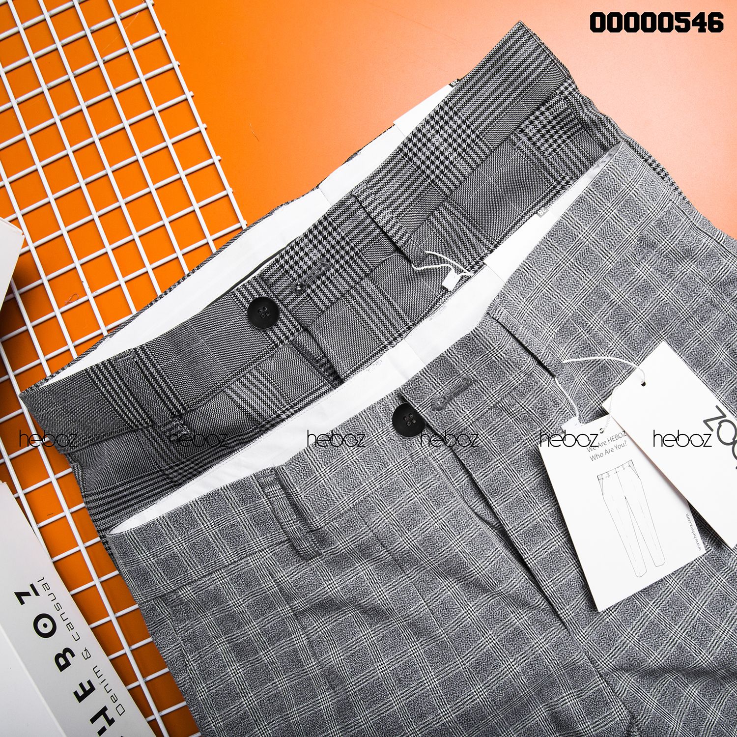 Quần tây lửng Heboz caro 2M - 00000546