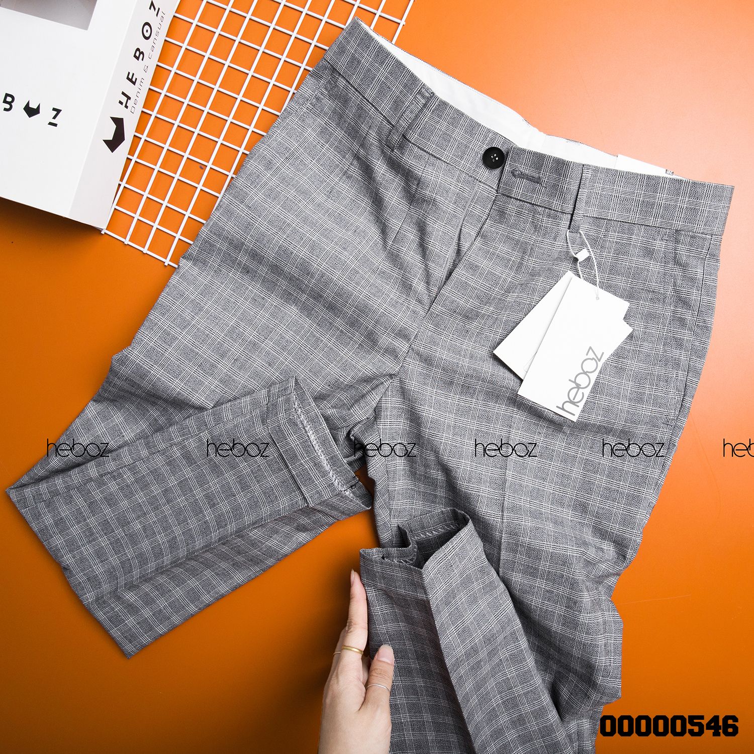 Quần tây lửng Heboz caro 2M - 00000546