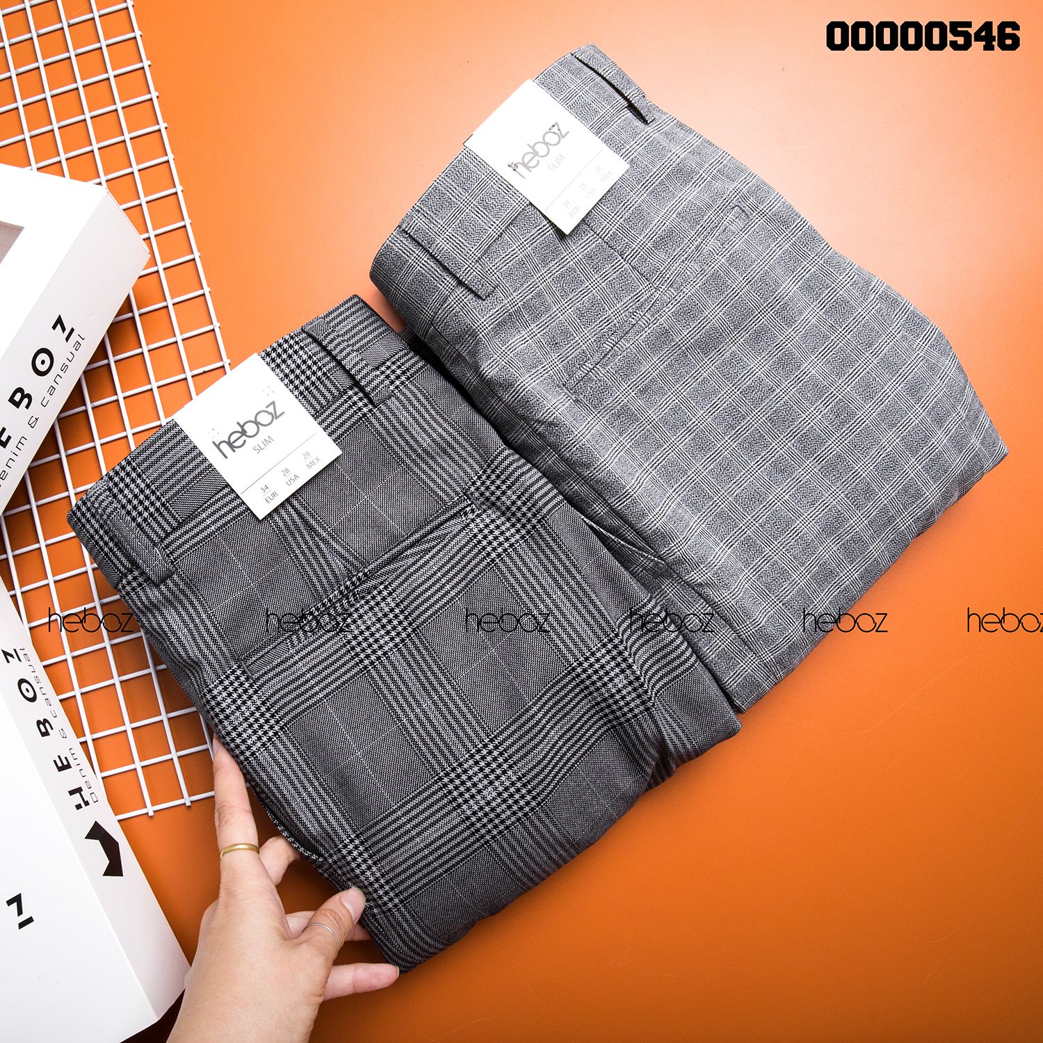 Quần tây lửng Heboz caro 2M - 00000546