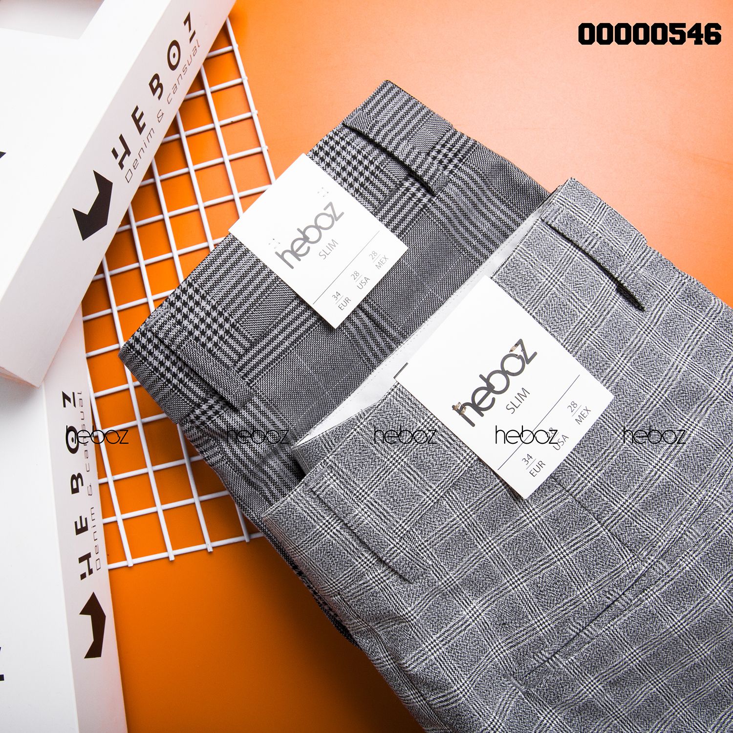 Quần tây lửng Heboz caro 2M - 00000546