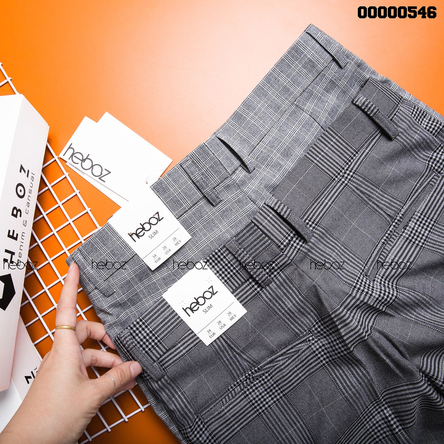 Quần tây lửng Heboz caro 2M - 00000546