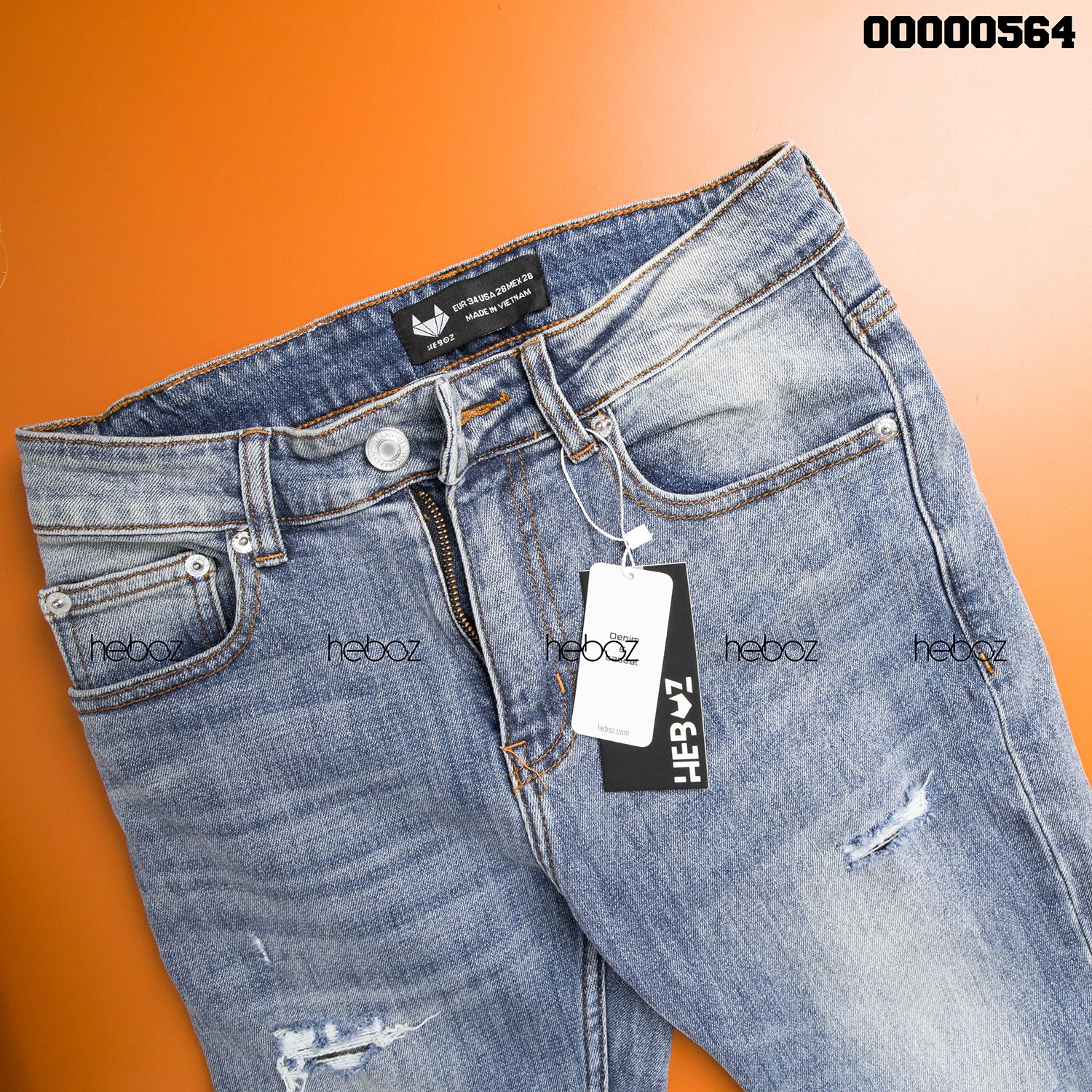 Quần jean Heboz slim 018(rách) - 00000564
