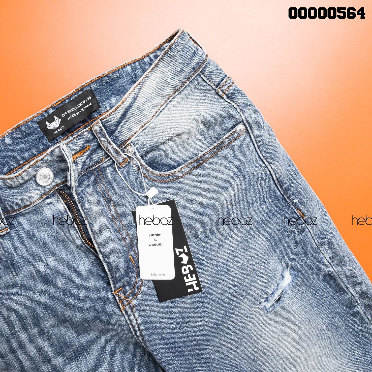 Quần jean Heboz slim 018(rách) - 00000564