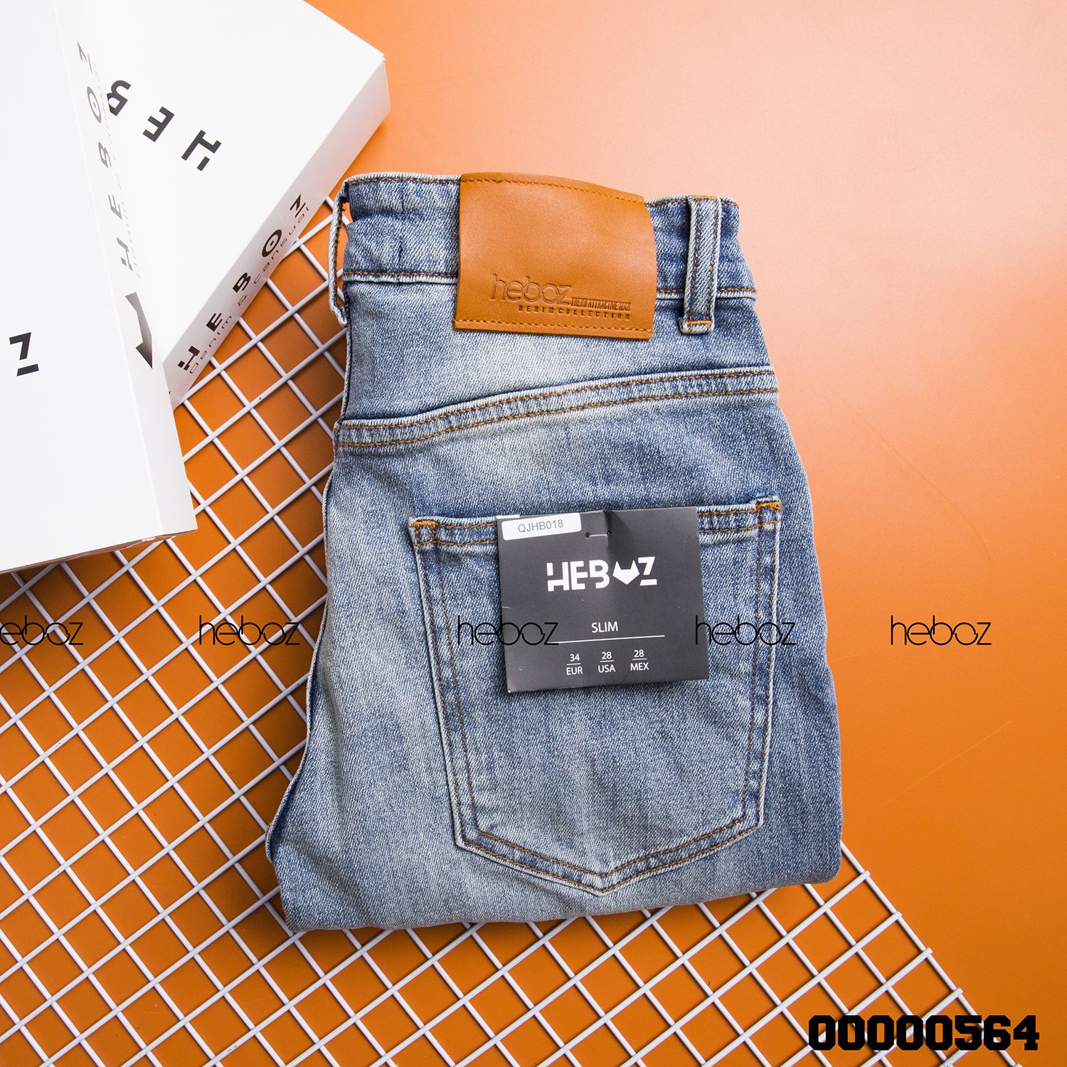Quần jean Heboz slim 018(rách) - 00000564