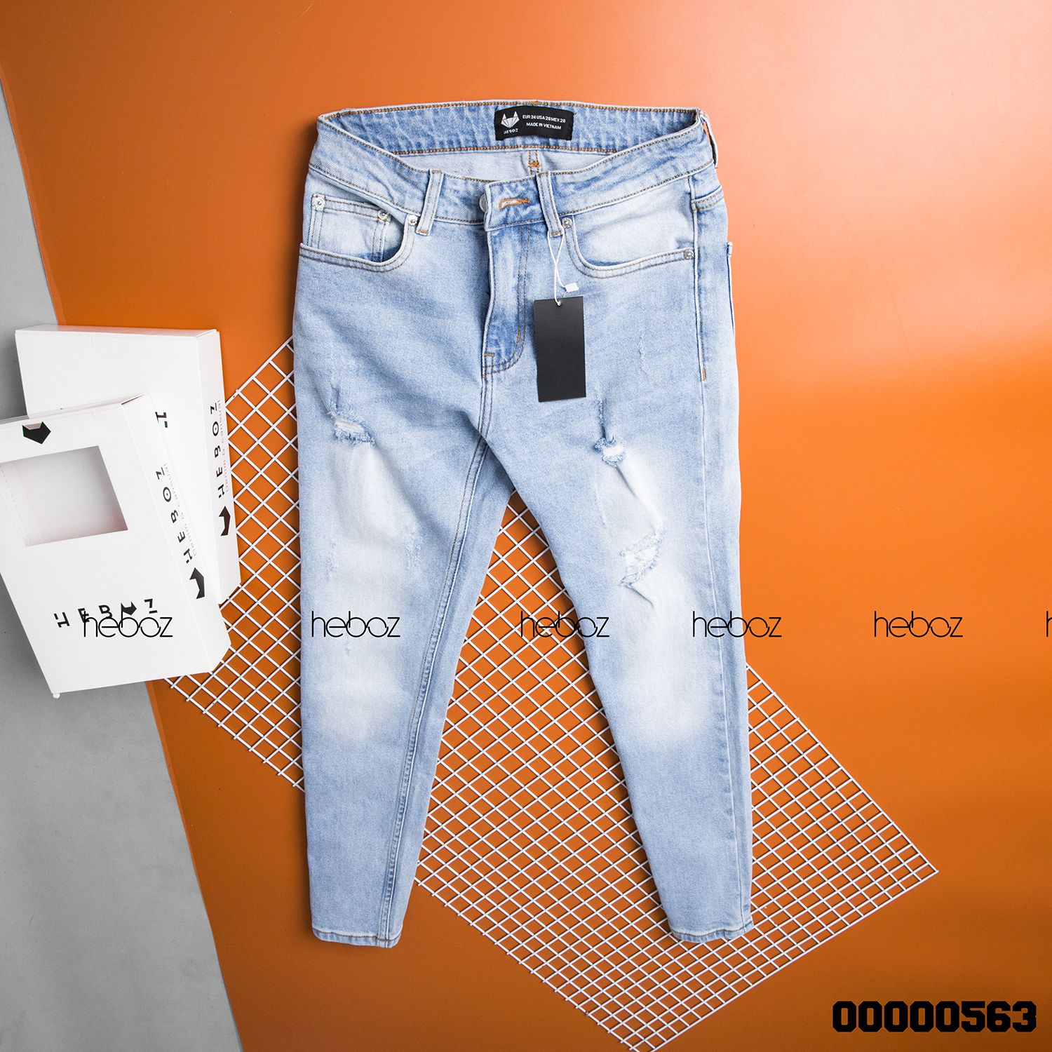 Quần jean HB slim 017(rách)