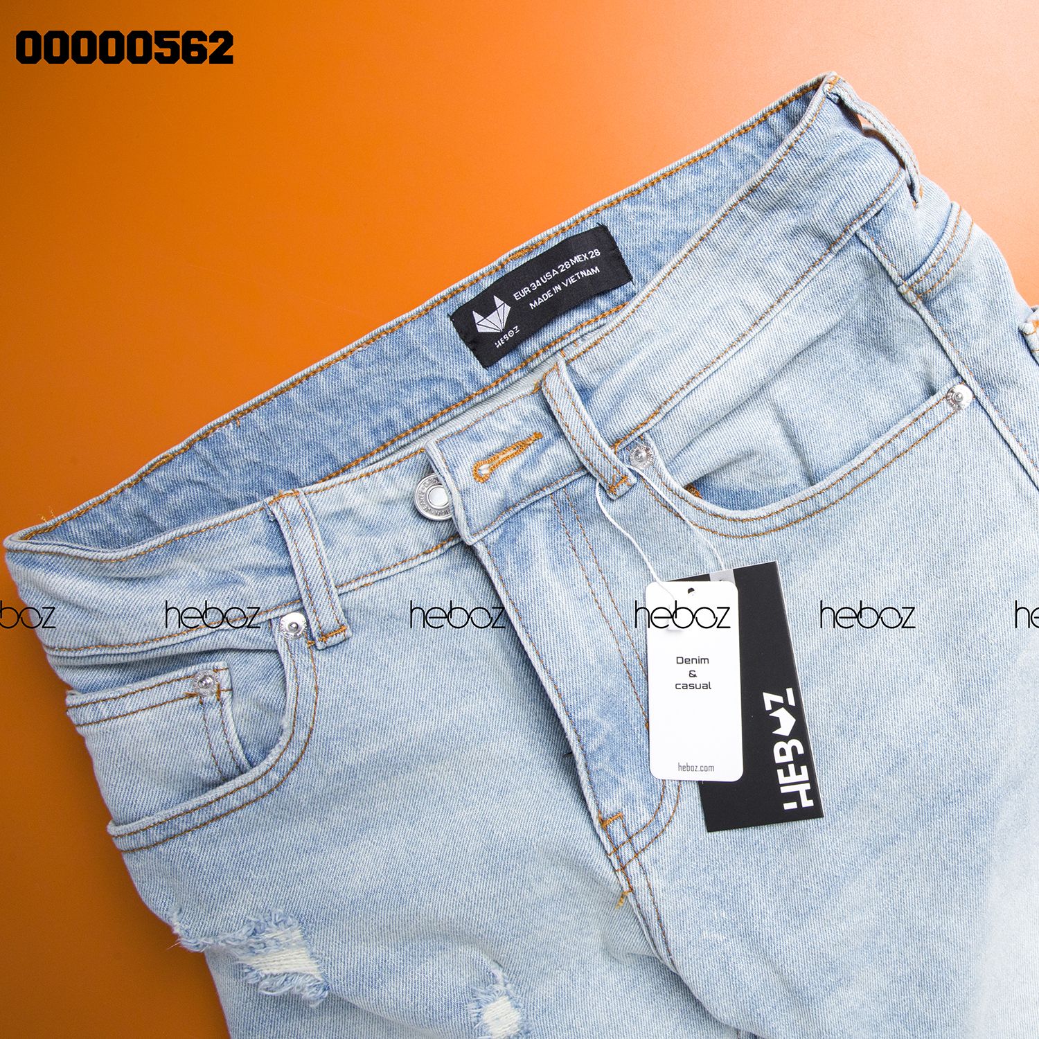 Quần jean HEBOZ slim 016(rách)